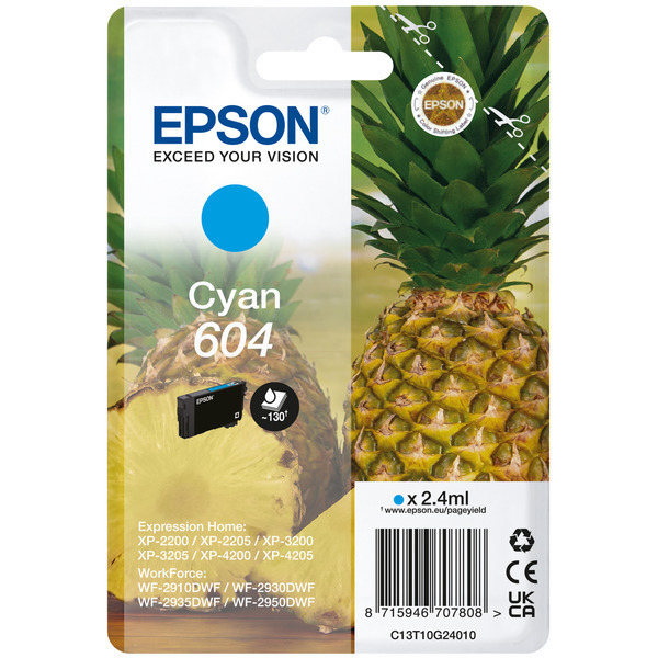 Original Epson Tinte C13T10G24010 / 604 / C13T10G24010 cyan für C13T10G24010
